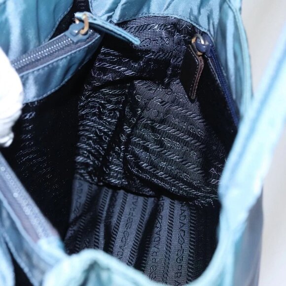 PRADA Hand Bag Nylon Blue Silver Auth 107216 - Picture 13 of 16